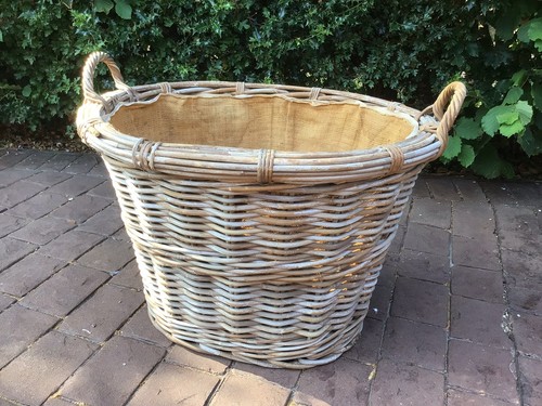 Wicker log basket large - large,