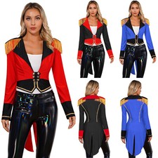 Women Velvet Victorian Steampunk Tailcoat Ringmaster Jacket Cosplay Costume