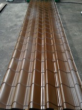 Vandyke Brown Tile Effect roofing sheets,  , plastic coated, , summer house