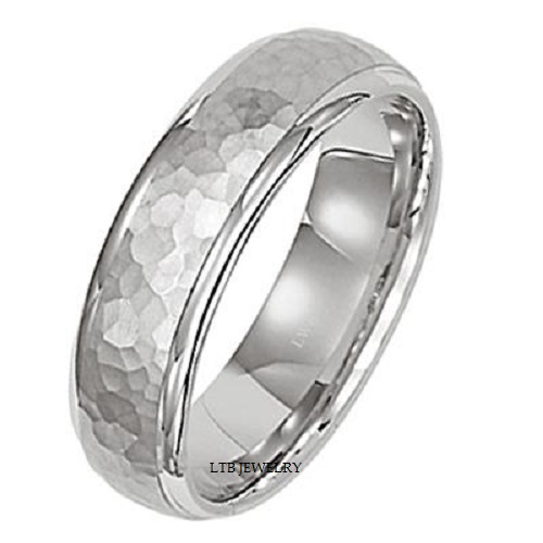 Hammered finish platinum - platinum, mens