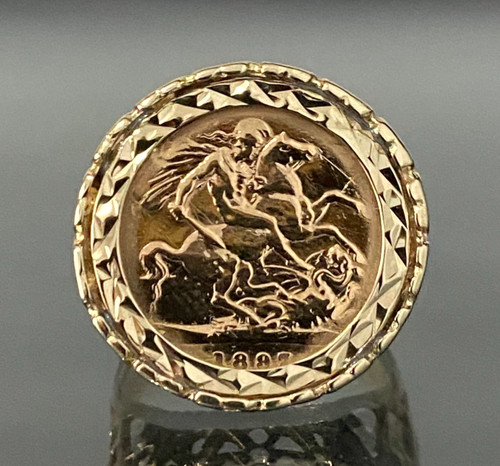 22k gold half sovereign coin - 22k,