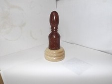 A palm gavel in coconut wood 4-1/4tall and a ash block