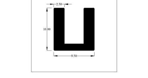 Black rubber square bottom - black,