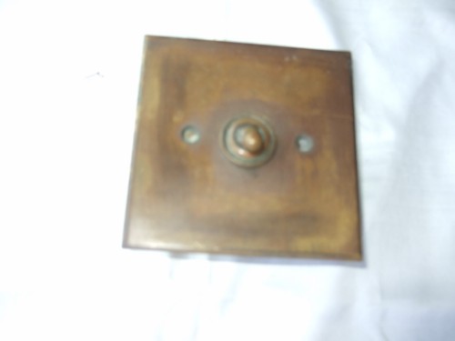 Vintage brass light switch - switch, x
