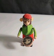 Schuco 1930s Clockwork Monkey Drummer Tin Toy Windup 11cm 4.5in non Working Vtg