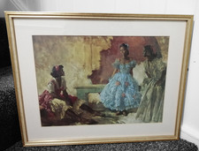 Sir William Russell Flint R A Gold Wood Frame Print Negro Dancers 20" x 16"