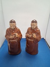 2 x Vintage Cortendorf Pottery Germany-Franciscan Monk Spirit Decanter - Empty