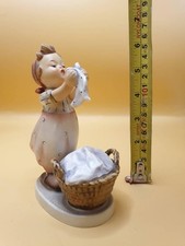 Vintage Rare Large Goebel Hummel ' Wash Day' Girl porcelain, Mein Kinder, 