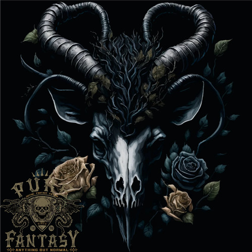 Gothic goat skull with - gothic,