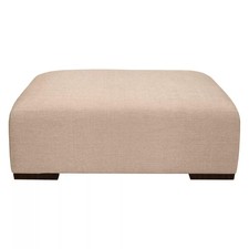 John Lewis Tokyo Footstool Easy Clean Chunky Chenille Natural dark feet