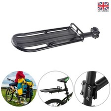 Mountain Bike Rear Rack Seat Post Mounted Cargo Pannier Luggage Carrier Black UK