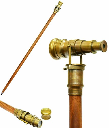 Stick cane spyglass antique - cane,