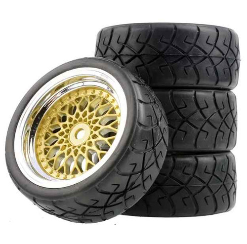 4pcs 65mm rubber car - 65mm,