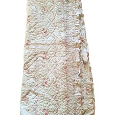 Simply Shabby Chic Lady Rose Quilt Coverlet Twin Green Pink Roses French Country