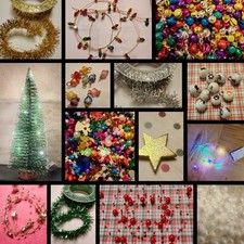 Miniature Christmas Tree decorations tinsel lights 1:12th Scale dolls house