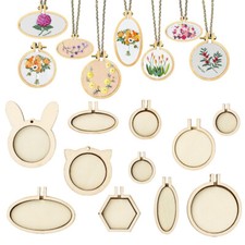 Mini Wooden Cross Stitch Hoop Ring Embroidery Circle Sewing Kit Frame Craft DIY