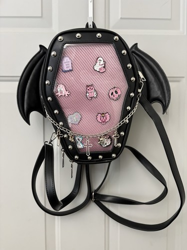 Pink and black coffin - pink,