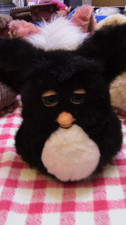 vintage tiger furby 2005 black and white with blue eyes Working