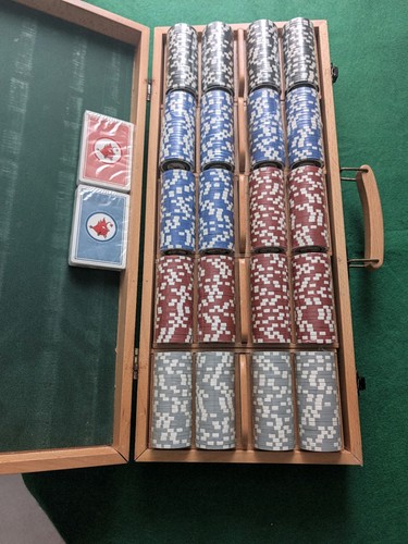 Wooden aok poker set - poker, chip