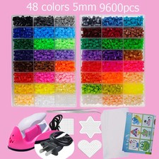 Kids Hama Beads Box Set Kit DIY Art Educational Crafty Melty Iron Fuse Organizer