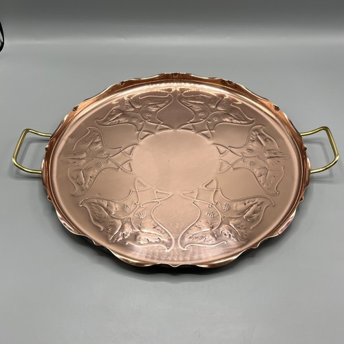 Antique solid copper serving - solid,