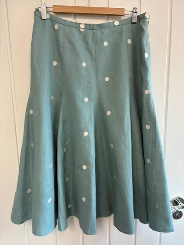 Coast mint green linen - , polka