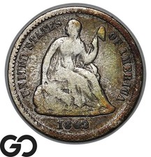 1862 Seated Liberty Half Dime, Collector Type Coin
