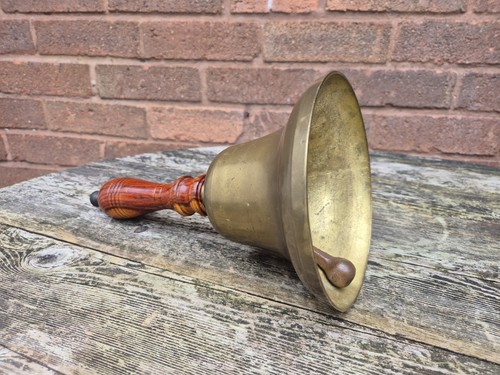 Vintage large brass hand bell - large,