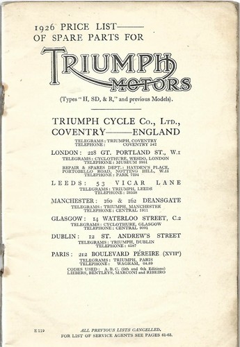Triumph project 1926 - project, r