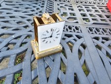 Antique French carriage clock  movement works with dial hands restore or parts