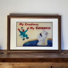 Guinness ‘My Goodness’ Style Wooden Framed Small Mirror | Pub Mirror 33x23 cm