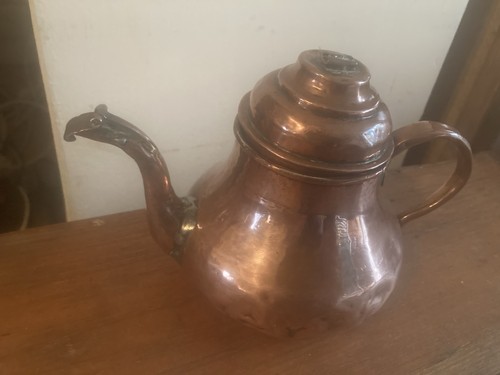 Vintage copper teapot with - vintage,