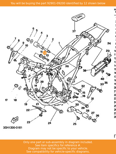 Yamaha washer 92901 09200 oem - yamaha, washer,