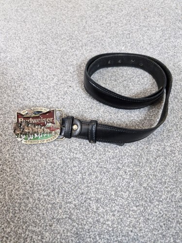 Black leather belt - black, w/