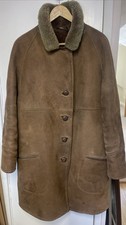 Vintage Quality ENGLISH LADY Sheepskin Coat Brown 3/4 Length Size 14/16 1980’s