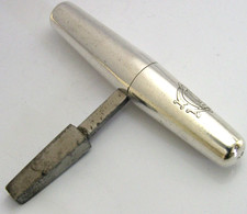 UNUSUAL STERLING SILVER RAILWAY FOLDING CARRIAGE KEY VICTORIAN ANTIQUE 1875