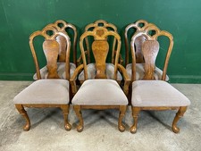 Set Of 6 Antique Style Queen Anne Dining Chairs