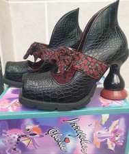 Irregular Choice Aw Shucks Black & Burgundy Witchy Goth Shoes UK9 EU43 VERY RARE