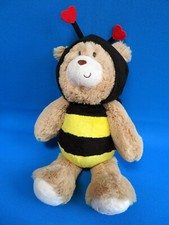 bumble BEE MINE 14" TEDDY BEAR  HOODIE WITH HEARTS soft toy WITH LOVE TESCO