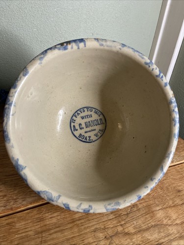 Vtg spongeware redwing pottery - redwing,
