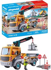 Playmobil | Action Heroes | Construction Lorry with Crane | Construction Toy fo