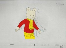 RUPERT THE BEAR Cartoon Animation 12.5x10.5" Cel SC26-207 R-7 w/ Yellow Scarf