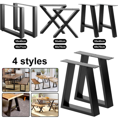 Pair metal steel table legs - metal,