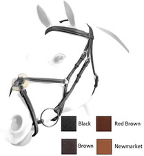 Selleria Equipe Emporio Padded Leather Snaffle Grackle Bridle BRE03 Black/Brown