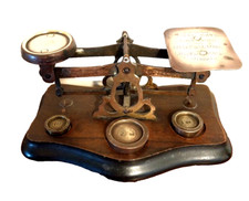 Pair of antique oak and brass