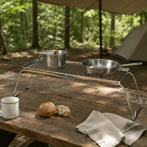 Camping cooker stand wire legs - cooker,