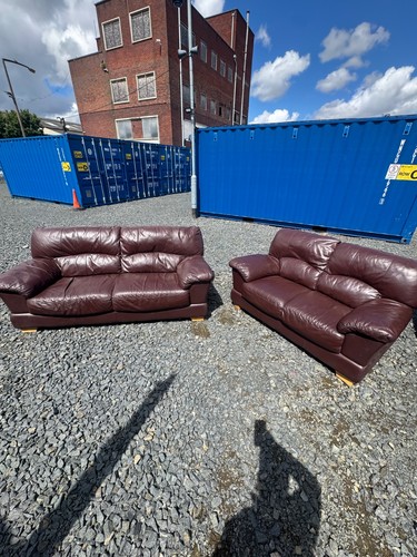 Dfs brown 2 leather - +, sofa