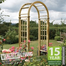 WOODEN GARDEN ROSE ARCH ROUND