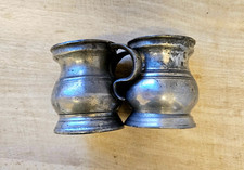 2 Pewter Victorian Half Gill measures stamped inside & out