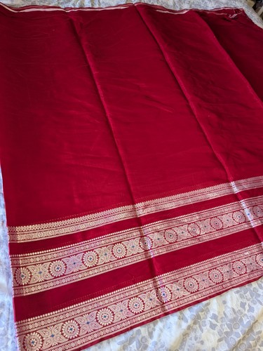 Silky red indian saree with - indian,